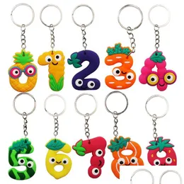 Keychains Lanyards Digital Pvc Cartoon Vegetable Fruit Keychain Childrens Pendant Keyring Gift Key Chain Drop Delivery Fashion Acce Dhc7F
