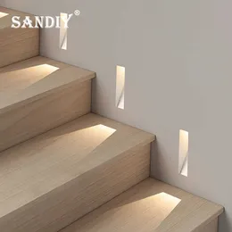Lampade da parete SANDIY Sensor Wall Sconce Lamp Frameless Stair Light Motion Detect Step Lighting per la decorazione domestica Camera da letto Foyer Balcone Footlight G230523