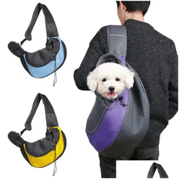 Hundeträger Umhängetasche Haustiere Rucksack Hunde Mesh Atmungsaktive Reisetaschen Tragbare Katze und Shoder Bag 37X25Cm Drop Delivery Home Garden P Dhtwr