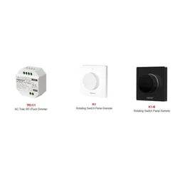 Miboxer Tri-C1 110V-220V AC TRIAC RF + Dimmer Kablosuz Push Pusming K1 Dönen Anahtar Panel Uzaktan Tek Renkli Işıklar