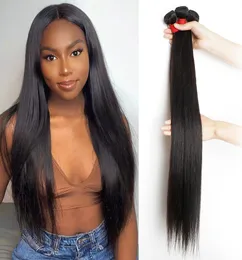 黒人女性のための1040インチの骨直線髪の束ブラジルのレミーヘアエクステンション95GPCダブルウェフト12Aグレードフルエンド7654233