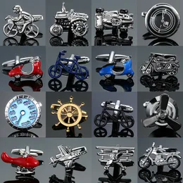 New luxury Cuff links jewelry brand high-grade Steering wheel anchor aircraft Motorcycle racing Bicycle men's shirts Cufflinks