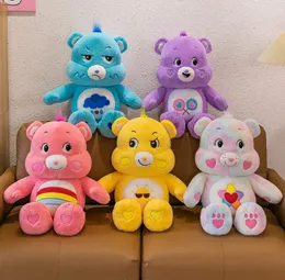 27 سم جديد Kawaii Rainbow Bear Plush Toy Fluffy Plush Plush Doll Festival Doll Doll Sleeping Toys