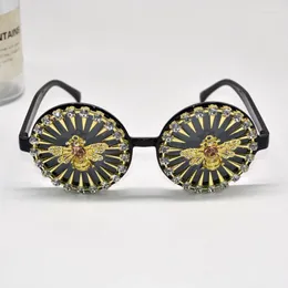 Sonnenbrille 2023 Diamant Damen Marke Designer Party Brille Strass Saison Biene Brillen Lunette de Soleil Femme