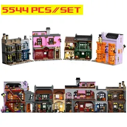 Blocks Magic Movie Series 14 Figuras 5544pcs Diagone Streetview Alley Building Blocks Bricks Modelo Kids Toys 75978 Crianças presentes 230523