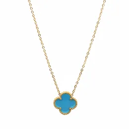 Дизайнерские подвесные ожерелья для женщин Элегантный 4/четыре листового клевера ожерелье медальон высококачественные четки дизайнерские ювелирные изделия 18 тыс. Золото