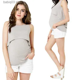 Материнские вершины Tees Бермерщ-жилет беременная женщина Женская одежда для грудного вскармливания Танки Топы беременность.