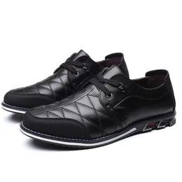 Dress Shoes Men Business Office Work Lightweight Casual Gift Lace Up Walking Comfort Outdoor Flat Fashion Breathable Black PU Leather 230522