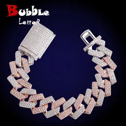 Bilek Baloncuk Mektubu Miami Küba Bağlantı Bilezik Erkekler için Mix Mix Buzlu Buzlu Bling Bling Hip Hop Rock Rapçi Takı