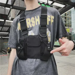 Hip Hop Tactical Vest Bröstväska Midja påsar Funktionella arbetskläder Bröstväska Trendiga ins samma stil Par Multi Pocket Bullet 230523