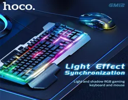 HOCO Gaming Mechanical Keyboard 108 Keys With RGB LED Backlit Ergonomic And Mouse Set 15M USB Wire PC Keybord 2110079959653