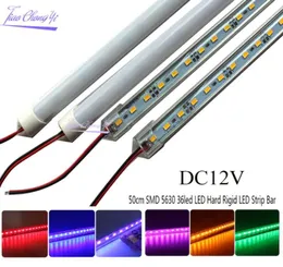 5pcslot 50cm Factory Whole DC12V SMD 5730 5630 LED Hard Rigid Strip Bar Light Aluminium Shell pc Cover Strips6300975