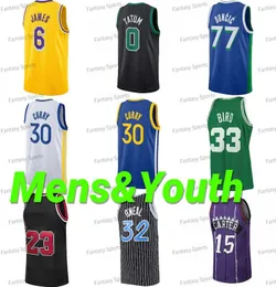 2023 Stephen 30 Curry Basketbol Forması Giannis Booker Allen Iverson Larry Bird Doncic 12 Ja Morant 24 23 8 6 Erkek Gençlik Çocuk Gömlek Formaları ST