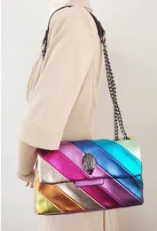أكياس مسائية نسر رأس كورت جيجر حقيبة قوس قزح المرأة حقيبة يد رابطة ملونة عبر الجسم المرقعة القابض