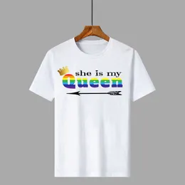 Erkek Tişörtleri Yeni Yaz Kral Kraliçe Baskı Tshirts Çift Günlük Pamuk Kısa Kollu Üstler Şık Giysiler Kadınlar Erkek Gömlekler Renkli Z0522