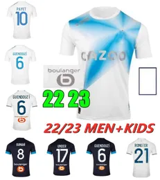 22 23 Olympique de Marselha Alexis Soccer Jerseys 2022 2023 Guendouzi Gerson Payet OM sob Bakambu Milik Maillot Camisa Kamara Futebol Uniform Kit Adult Kit 666