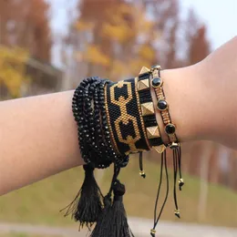 Bracciali ZHONGVI 2021 Bracciale con nappa Femme Gioielli Trendy Tessuto Amicizia Pulseras Miyuki Braccialetti con perline Migliore amico Regali all'ingrosso