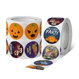 Confezione Regalo Adesivi Halloween 500 Pz/Rotolo Horror Zucca Rotonda Caramelle Decorazione Adesivo 2,5 Cm Consegna Goccia Casa Giardino Festive Party Dhovn