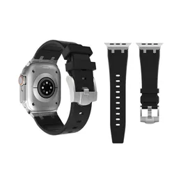 Smart Straps Smart Straps Armband AP Mod Kit Armband Silikonband Gurtbänder Uhrenarmband mit Stahladapter für Apple Watch Serie 3 4 5 6 7 8 SE Ultra iWatch 42 44 45 49