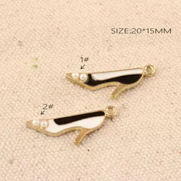 Pendant Necklaces Fashion Jewelry Charms Women High Heel Shoes Alloy Charm With Pearls Decor DIY Ornament Accessories Bracelet Metal