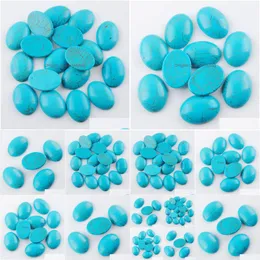 Gevşek değerli taşlar turquoises taş düz sırt oval cabochon 22x30x7mm Kabin Yok Matap deliği Takı Yok U3239 Damla Teslimat DH4HP