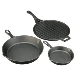 Ozark Trail 4-piece Cast Iron Skillet Set with Handles and Griddle, Pre-seasoned, 6 , 10 5 , 11