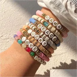 Beaded Bohemia Bracelets Letter Bracelet Beach Soft Y Stretch Fashion Decoration Jewelry Gifts Drop Delivery Dhule