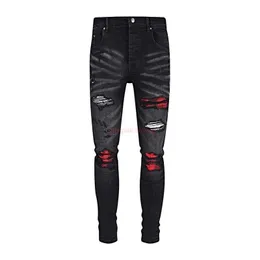 مصمم الملابس Amires Jeans Denim Pants Amies 2023 Spring New Fashion Brand Series With Holes Platwork Platwork Slim Fit Small Leg Pants Mens High Street Di