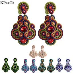 Knot Kpacta Vintage Soutache Handgjorda försäljningsörhängen för kvinnor dingle charms tillbehör bohemian soutache mode smycken 2022 ny