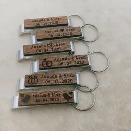 Other Event Party Supplies Personalized Wedding Keyrings Souvenir Favor Bottle Openers Keychain Engraved Rustic Wooden Invite Favors Shop 230522