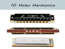 Naomi Professional Blues Harp 10 buracos gaita bules diatônico Chave do corpo de madeira de C Presente de Natal2660929