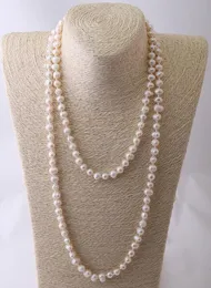 Naszyjniki Moodpc moda perłowa biżuteria 67 mm Pearl Węzeł Halsband Naturalne słodkowodne Naturalne naszyjniki perłowe dla kobiet