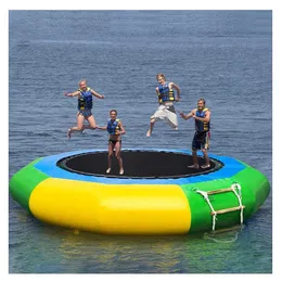 10/13/16 Iftinflatable Water Tampoline Green Water Tampoline Trampoline Plasded Wyściełana Platforma pływacka oddechowa dla sportów wodnych