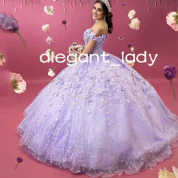 Mexican Vestido De 15 Anos Lilac Charro Quinceanera Dresses Lace Applqiued Corset Sweet 16 Dress Abiti Da Cerimonia