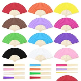 Party Favor Candy Color Diy Folding Fan Single Sided Paper Childrens Painting Gift Drop Delivery Home Garden Festieve Supplies Event Dhfdj