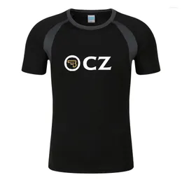 Herren T-Shirts CZ Ceska Zbrojovka 2023 Herren bedrucktes Mode-T-Shirt Sommer Baumwolle Raglan Kurzarm Rundhals Streetwear Top