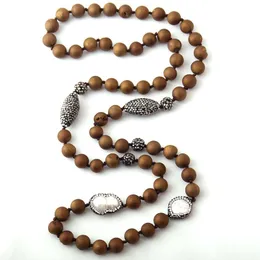 Necklaces Fashion Natural Druzy Beads Knotted Halsband Handmake Stones and Pearl Beads Stone Necklace