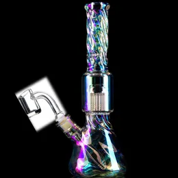 Colorful Glass Water Bongs Smoke Pipe Hookahs Shisha Heady Dab Rigs Beaker Bong Downstem Perc With 14mm Bowl