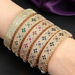 Bangles Zlxgirl Fashion Classic Women Size Full Around Zircon Wedding Bangle and Armband of Briday Bijoux Dubai Gold Armband Free Ship