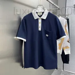 Polos Polos Designer Polo Shirt Lett Hafdery Pockel Panelu Kieszonkowy Bawełny koralik oddychający letni koszulka dla mężczyzn i kobiet BDJL