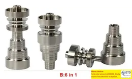 Universal Domeless Titanium Nail Male and Female Justerbar Adapter Ti Nail 10mm14mm19mm 6 I 1 Gr2 Titanium Glass Bongs