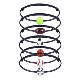 Estilo esportivo Inspirável Basquete Inspirado Basquete Rugby Vôlei com corda trançada Bracelet Bola Bracelets para homens presentes GC2148