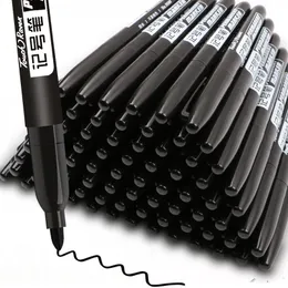 Marcadores 6 pcSset marcador permanente caneta fina ponto à prova d'água de tinta fina fina de ponta de cor azul preto azul 15mm canetas coloridas 230523