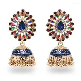 Dangle Earrings Boho Vintage Women Luxury Big Bell Gold Plated Clotful Clastal Drop Drop Bollywood Wedding Jewelry