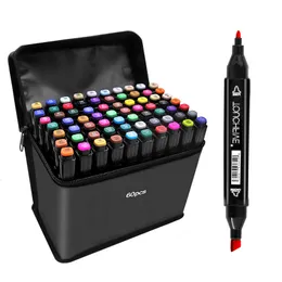 Маркеры 30406080168 Color Art Set Dual -Head Artist Sketch Oily Alick Marker для анимационной манги 230523