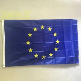Bannerflaggor ZXZ gratis frakt EU -flagga 90x150cm 100% polyester EU Europeiska Europeiska unionens flaggbanner Europa för dekoration G230524