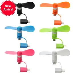 Ny Mini USB-fläkt Flexibel kylhandfläkt Portabla fans Summer Cool Laptop Desktop Cell Phone Cooler 2 In 1 Micro USB Type C Plug