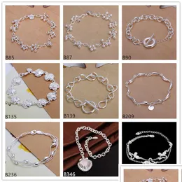 Kette Grape Shell Flower Sterling Silber vergoldet Link Armbänder 8 Stück Mixed Style GTB2 High Grade Mode Damen 925 Drop Lieferung Je Dh79I