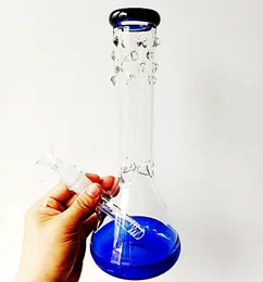10 Zoll blau gerade Glas Wasser Bong Shisa Super Dick Oil Dab Rigs Rohre zum Rauchen mit weiblicher 18 -mm -Gelenk
