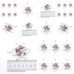 Collane con ciondolo Tormalina naturale Pietra Albero della vita Ciondoli a forma di stella avvolti a mano in filo di colore per marcatura di gioielli N3806 Drop Deli Dhcaz